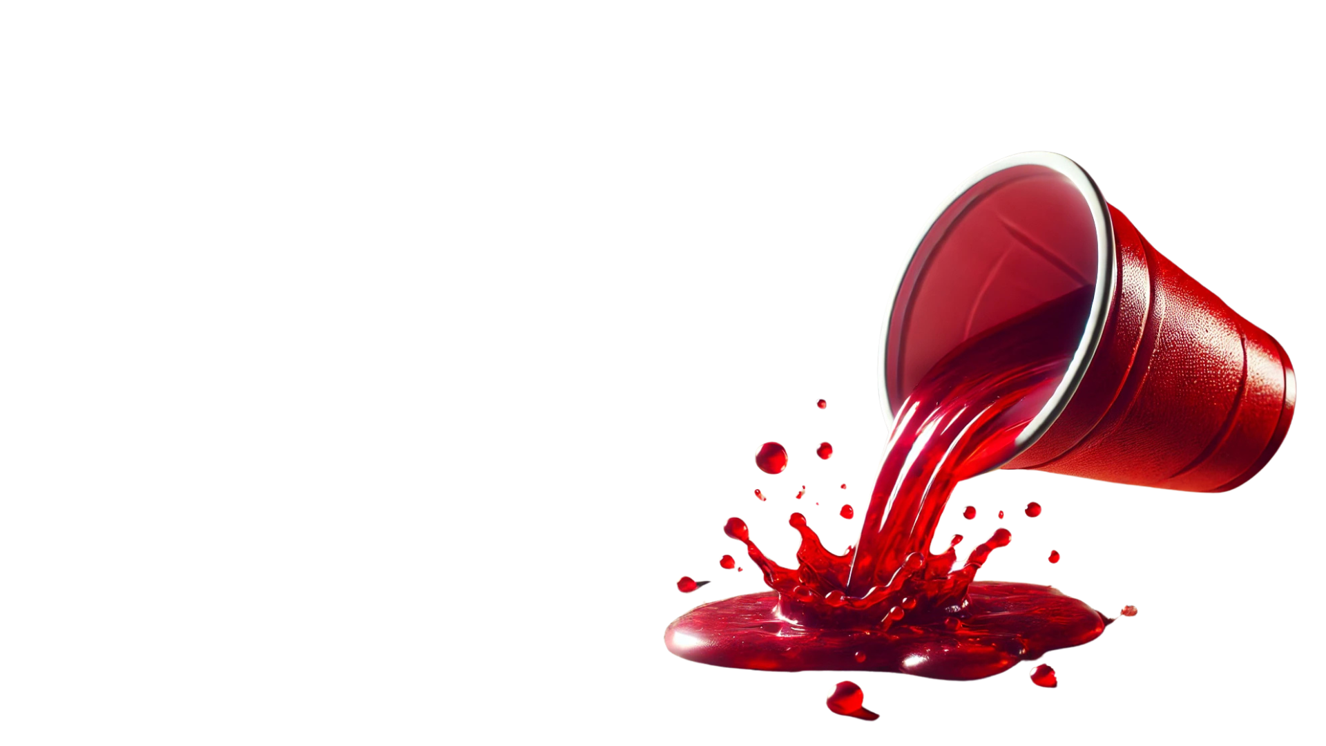 404 Page not found: Red Solo Cup tipped over with red juice pouring out